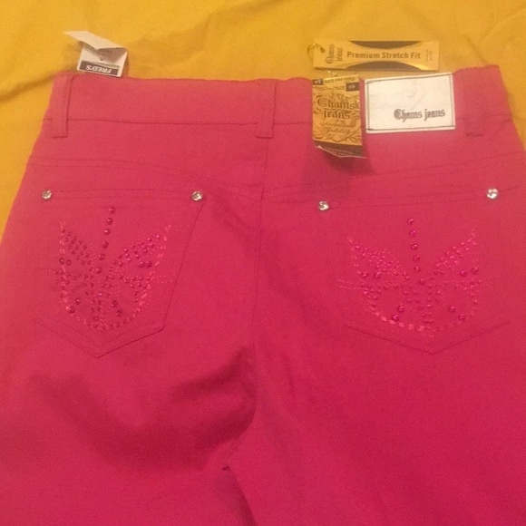 🔴JEANS CHAMS JEANS-NWT-Size 10 Pink w/ Sequined Pockets - Picture 5 of 6